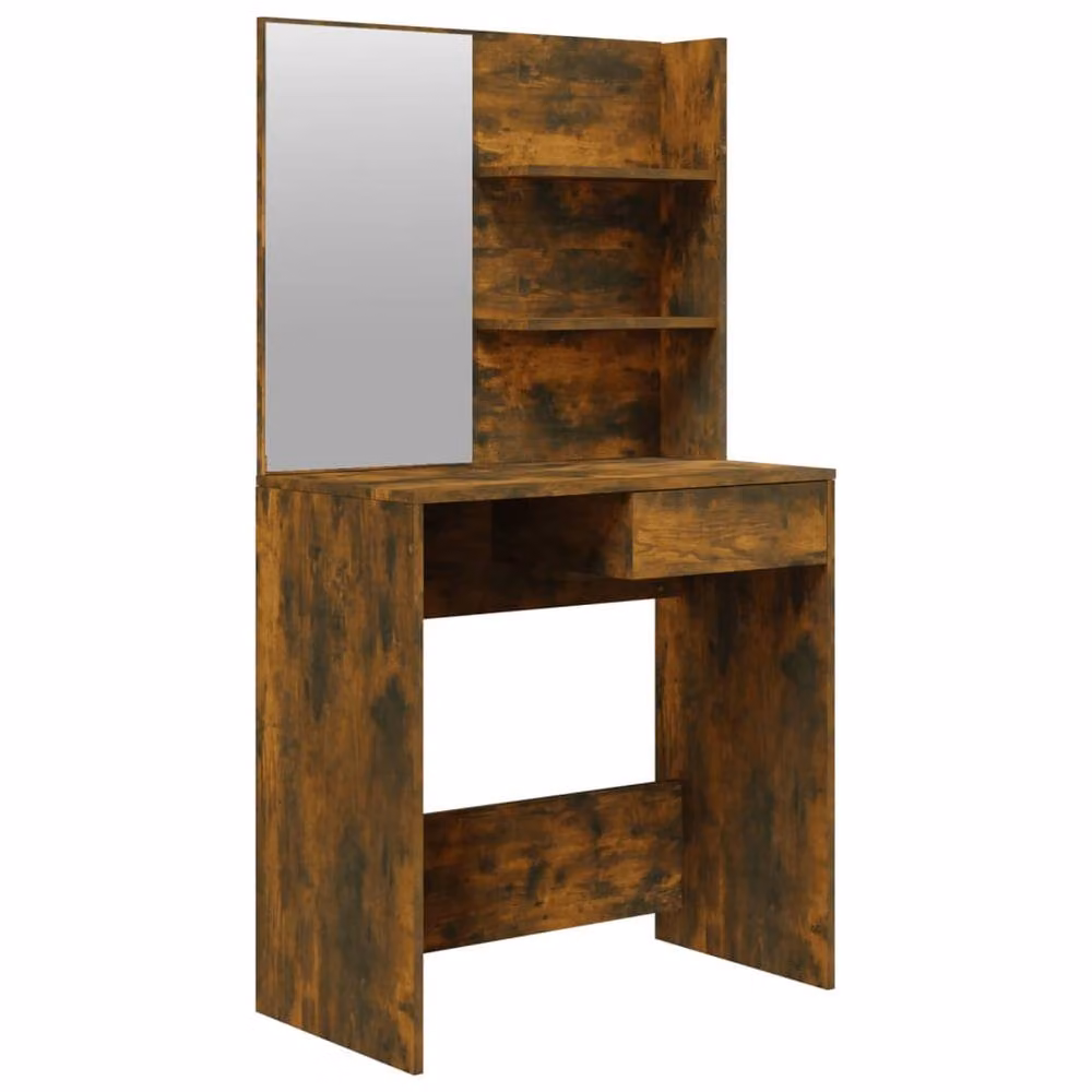 Berkfield Home Modern Dressing Table with Mirror in Smoked Oak Brown, W: 74.5 cm, D: 40 cm, H: 141 cm – 2