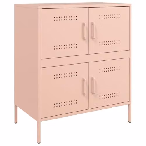 vidaXL Modern Pink Metal Sideboard W/D/H: 68 x 39 x 79 cm