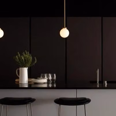 CTO Lighting Mezzo DALI-A Suspended Pendant Light in White and Gold/Brass