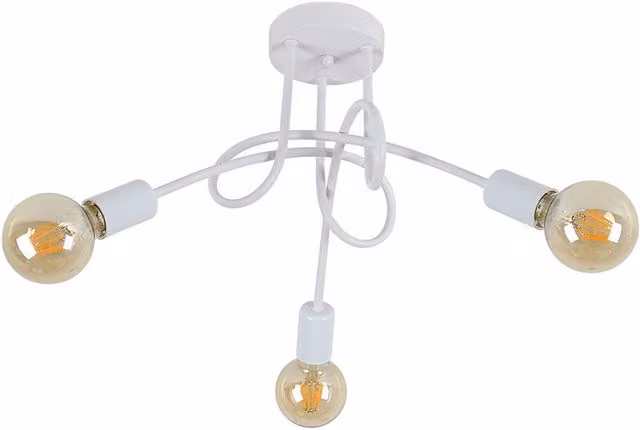 COMELY Industrial Retro White Metal and Wood Suspended Ceiling Light with E27 Fitting
