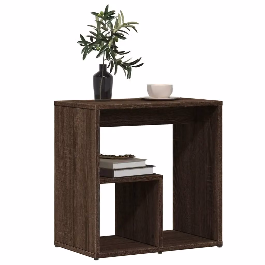 Berkfield Home Set of 2 Modern Side Tables in Brown Oak, W/D/H: 50 x 30 x 50 cm – 4