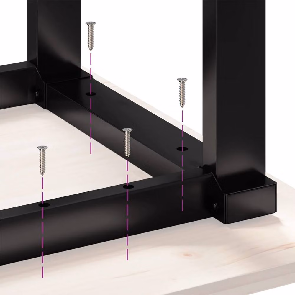 Berkfield Home O-Frame Dining Table Legs in Matt Black Steel, W/D/H: 70 x 70 x 73 cm – 5