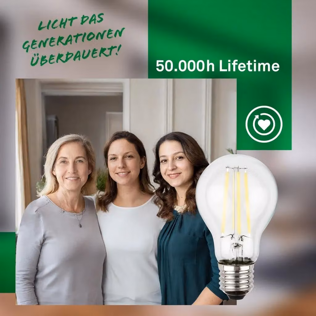 Briloner Set of 2 Warm White LED Filament Light Bulbs, E27, 5W, 3000K – 5