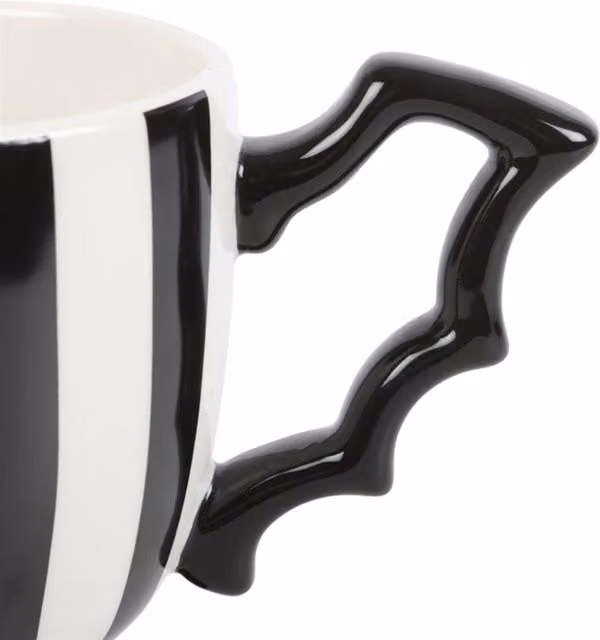KDMK Black Striped Eerie Bat Wing Teacup