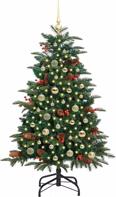 Berkfield Home Elegant Green Artificial Christmas Tree with 150 LEDs and Stand