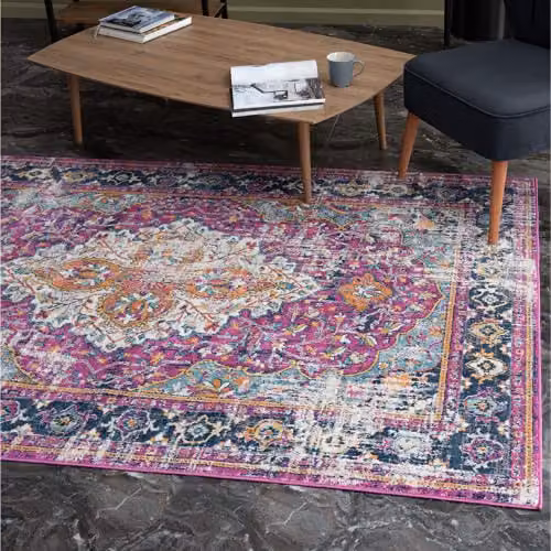 THE RUGS Purple Vintage Oriental Area Rug, W/D: 80 x 150 cm