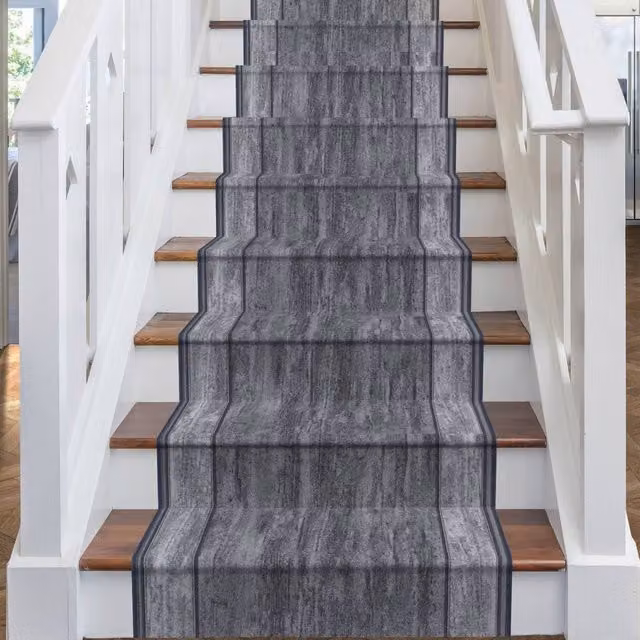 runrug Rama Stair Runner Carpet, Dark Grey, W: 100 cm x L: 690 cm
