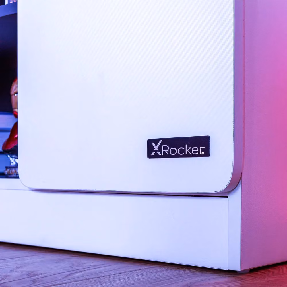 X Rocker Carbon-Tek TV Unit with LED Lighting in White – 7
