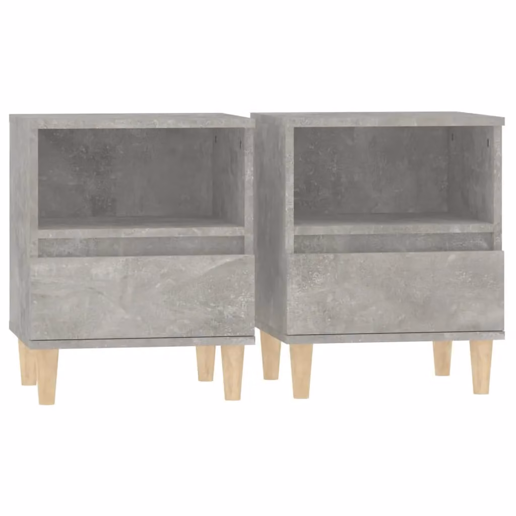 Berkfield Home Set of 2 Bedside Cabinets in Concrete Grey, W/D/H: 40 x 35 x 50 cm – 2