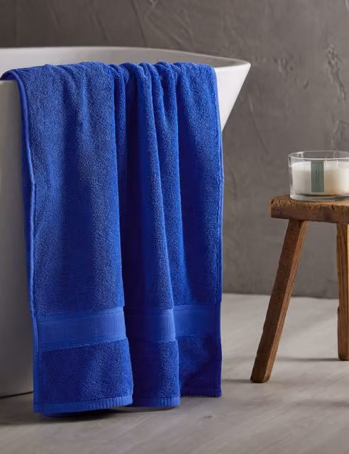 M&S Fluffy Quick Drying Pure Cotton Terry Towel in Blue