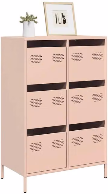 Berkfield Home Pink Metal Highboard, W/D/H: 68 x 39 x 101.5 cm