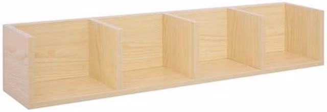 NESTLUNE Wooden Wall-Mounted Media Display Storage Shelf in Sand and Brown