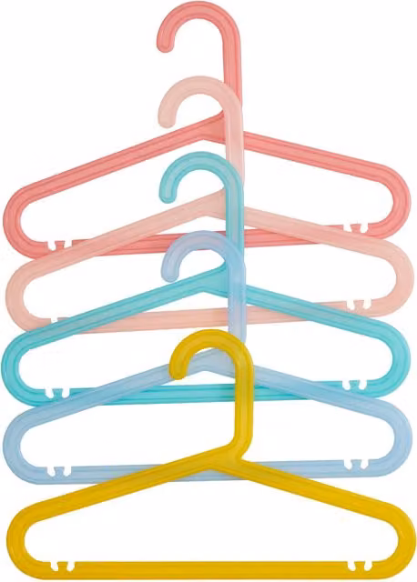 Orsina Set of 20 Multicolour Plastic Kids Clothing Hangers with Notches and Contoured Shoulders – 1