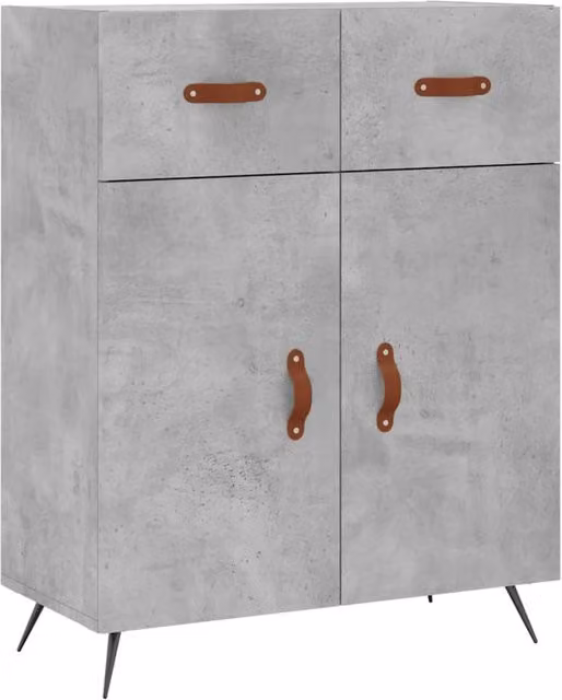 Berkfield Home Modern Sideboard in Concrete Grey, W/D/H: 69.5 x 34 x 90 cm