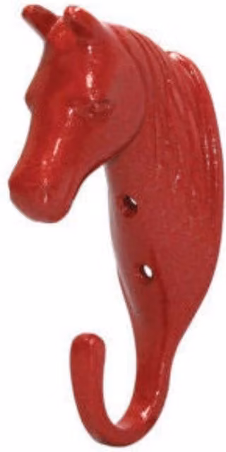 Betley Butterfly Horse Head Single Wall Hook in Red Metal