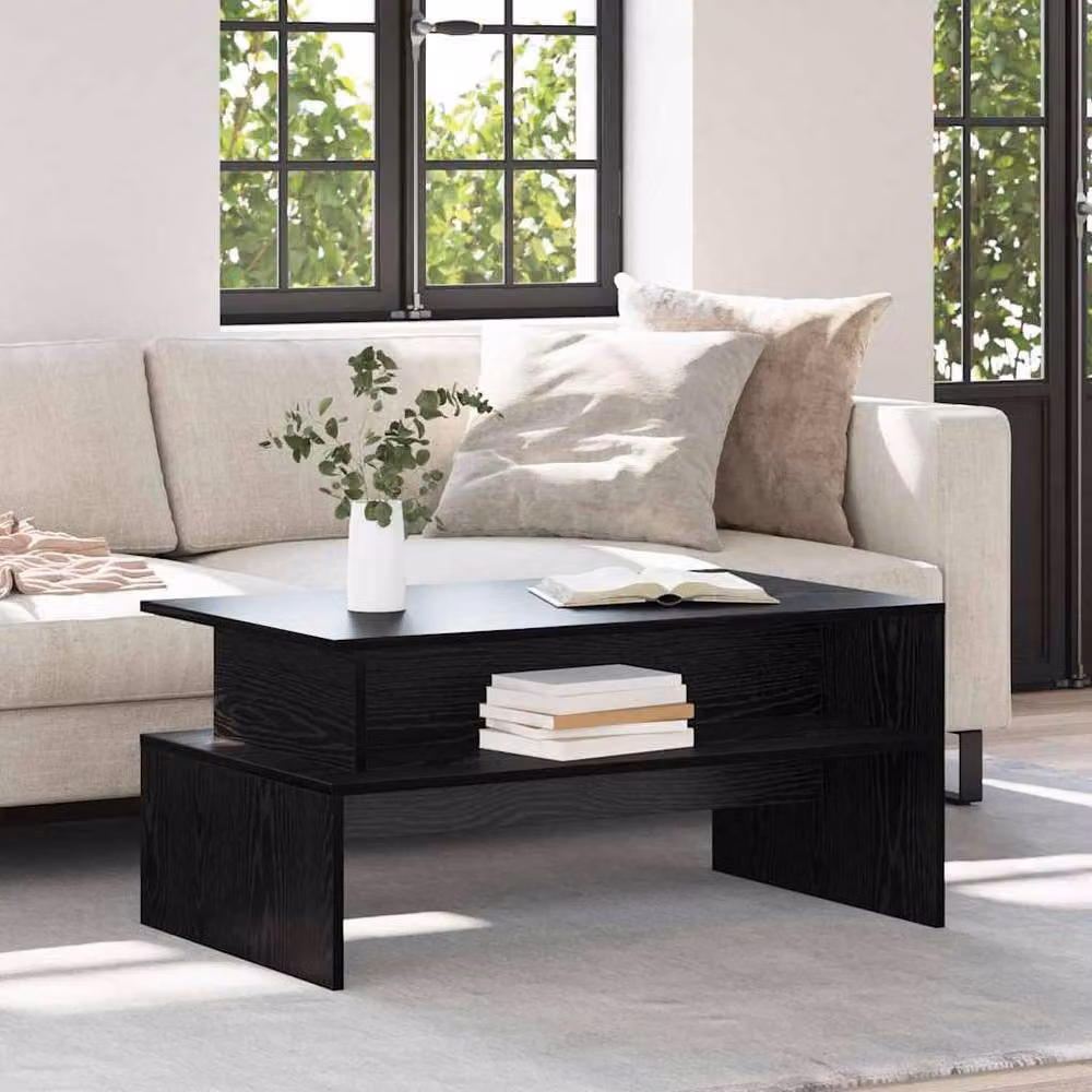 Berkfield Home Black Oak Coffee Table with Lift Mechanism, W: 90 cm, D: 55 cm, H: 42.5 cm – 2