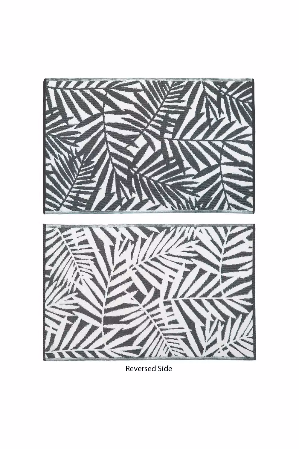 JVL Reversible Woven Polypropylene Outdoor Garden Rug, Floral Design, Grey and White, W/D: 120 x 170 cm – 2