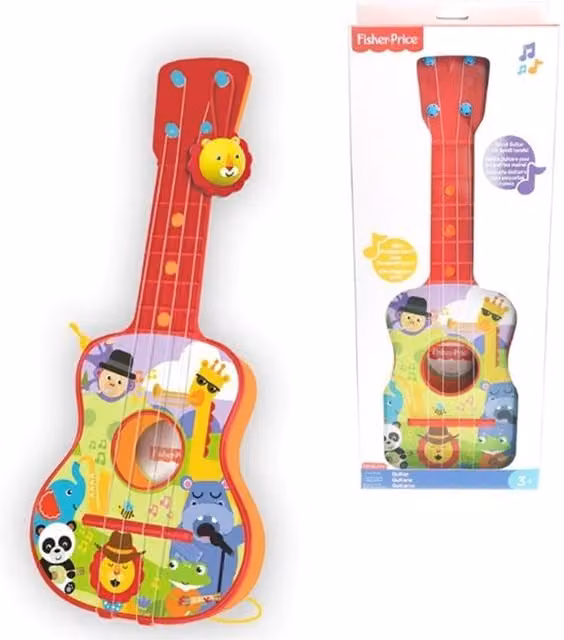 Fisher-Price Kids Animal String Guitar in Blue and Multicolour