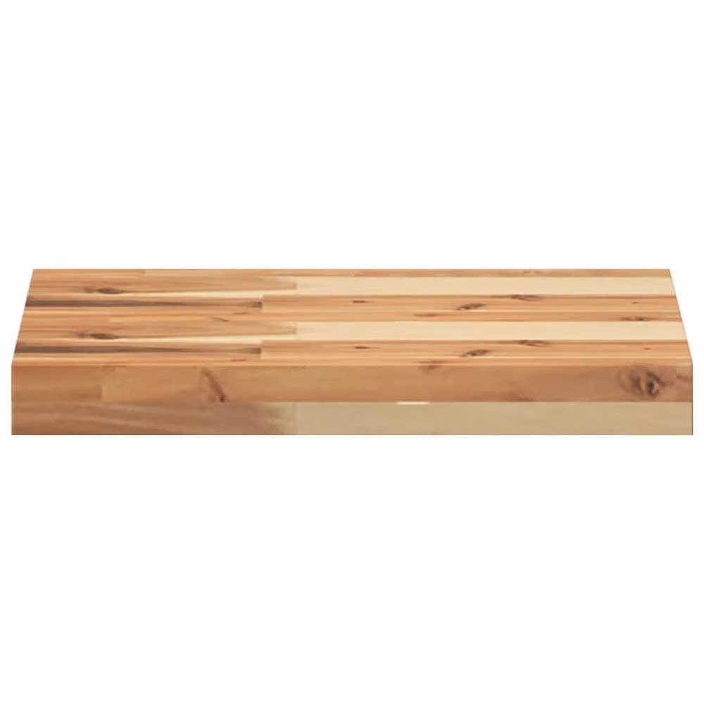 Berkfield Home Compact Floating Shelves, 2 Piece Set of Brown Oiled Acacia Solid Wood Wall Mounted Shelves, W: 60 cm, D: 30 cm, H: 4 cm – 2