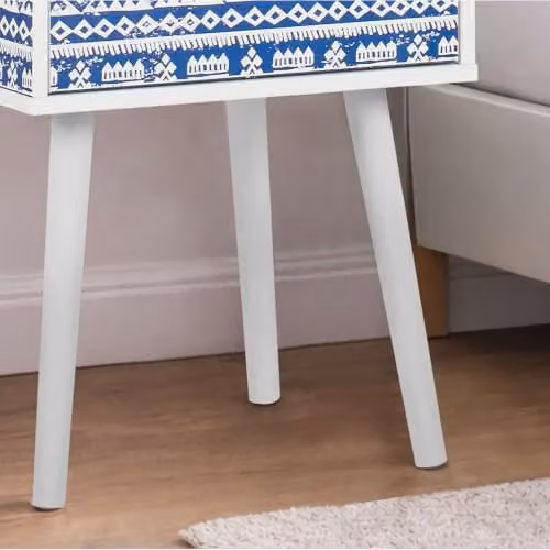 Birlea Santorini 1 Drawer Bedside Table in Blue and White, W: 40 cm, D: 40 cm, H: 45 cm – 5