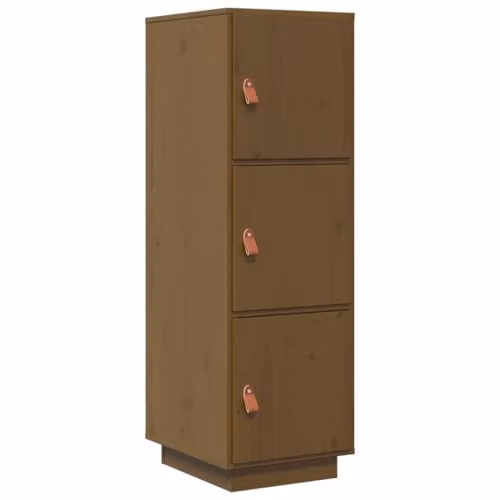vidaXL Modern Highboard in Honey Brown Solid Pine Wood, W/D/H: 34 x 40 x 108.5 cm