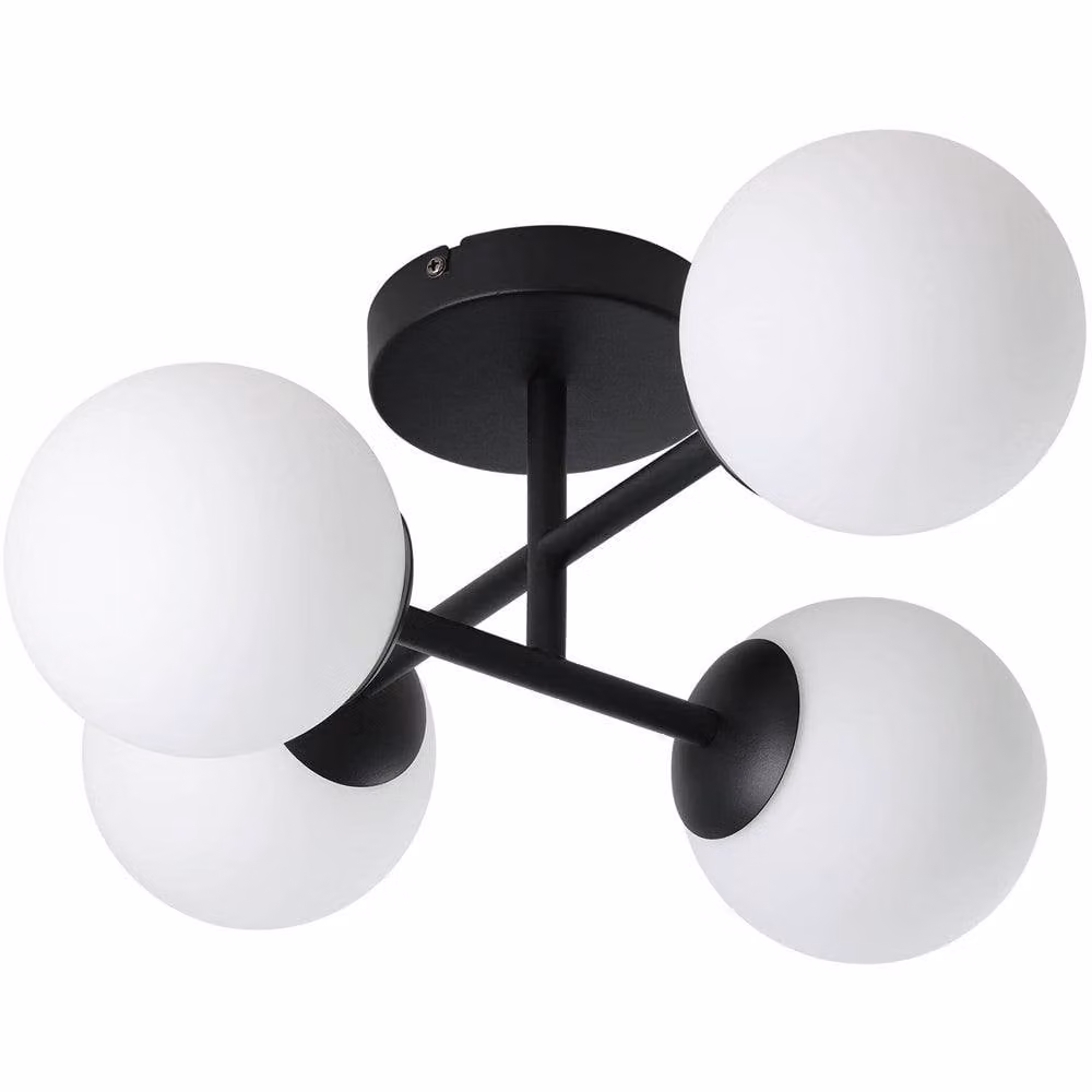 Loops Black LED Sphere Ceiling Light for Modern Bathroom Decor – 2