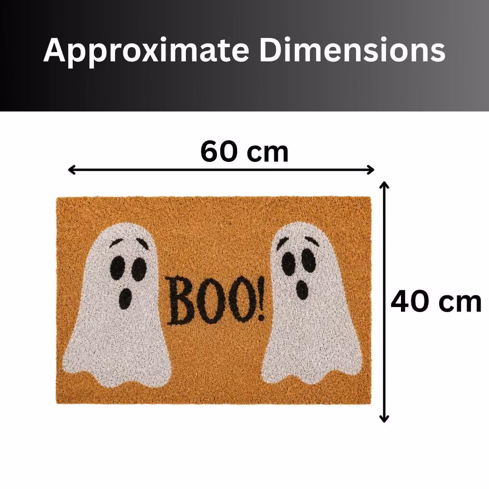 Marco Paul Halloween Ghost Non Slip Coir Door Mat, Brown, W: 40 cm, D: 60 cm – 2