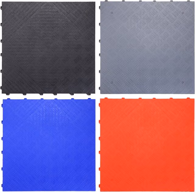Nicoman Modular Interlocking Plastic Floor Tiles in Grey