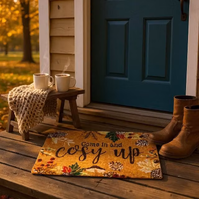 Garden Mile Hygge Autumn Coir Door Mat in Brown, Black and Multicolour