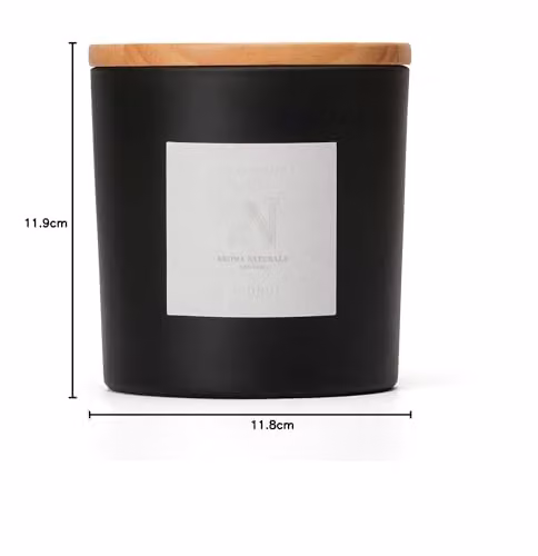 Aroma Naturals Fruity Scented Candle in Black Glass Jar with Wooden Lid, 678 g – 3