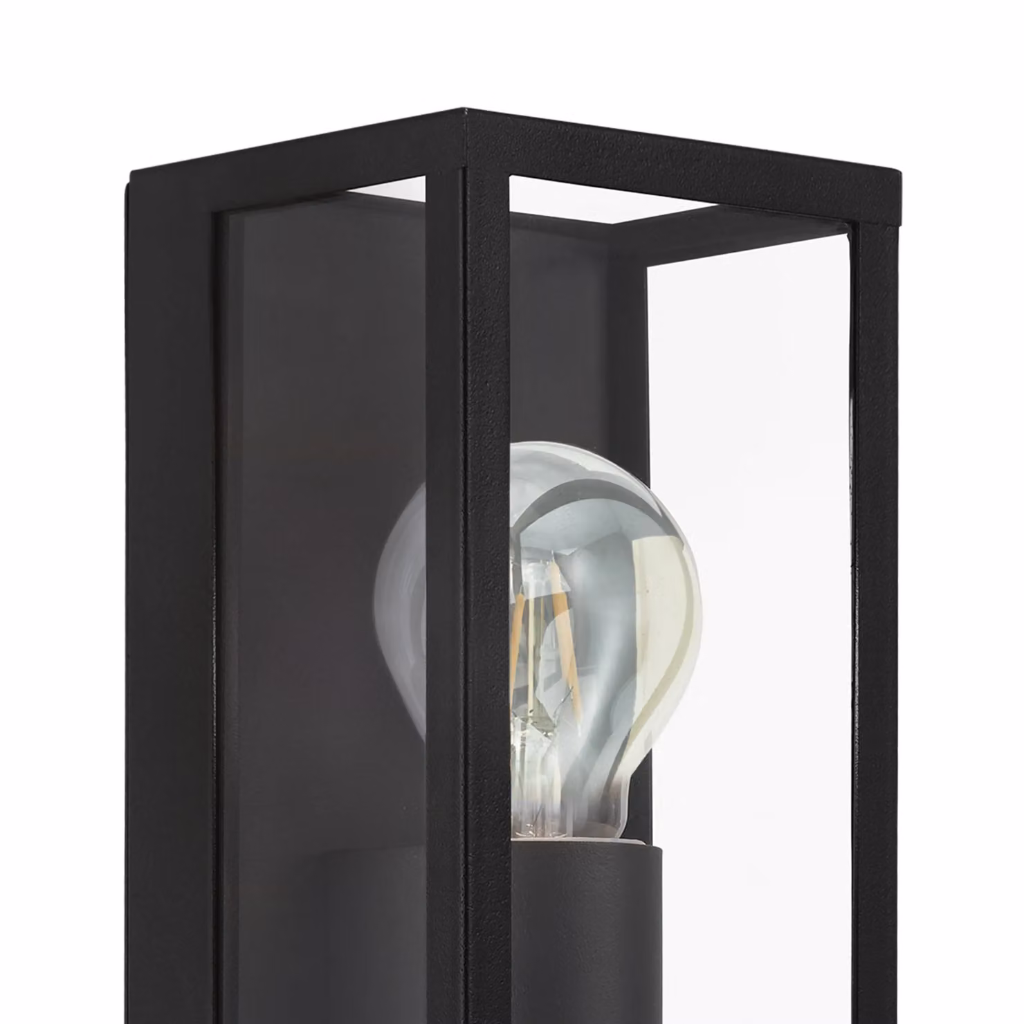Eglo Amezola Black Caged Bathroom Wall or Ceiling Light with Transparent Glass Shade – 3
