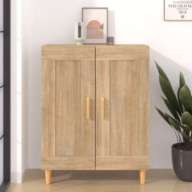 Berkfield Home Sonoma Oak Sideboard in Brown, W/D/H: 69.5 x 34 x 90 cm – 1