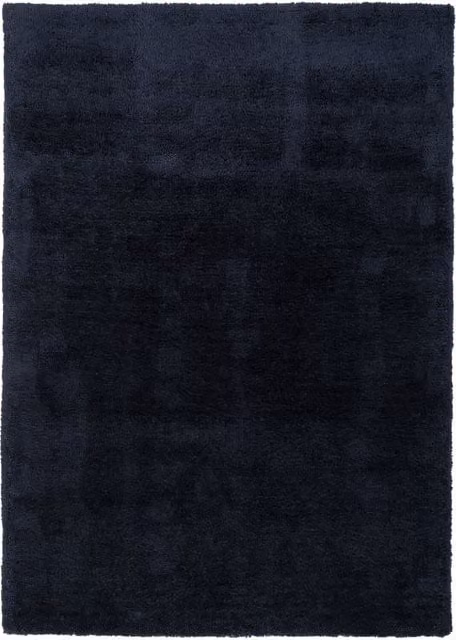 The Rug House Modern Blue Shaggy Rectangular Polyester Rug, W: 170 cm, D: 120 cm