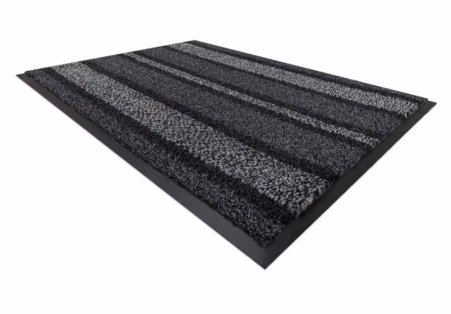 RugsX Arizona 935 Grey Striped Weatherproof Polypropylene Doormat, W: 90 cm, D: 150 cm – 3
