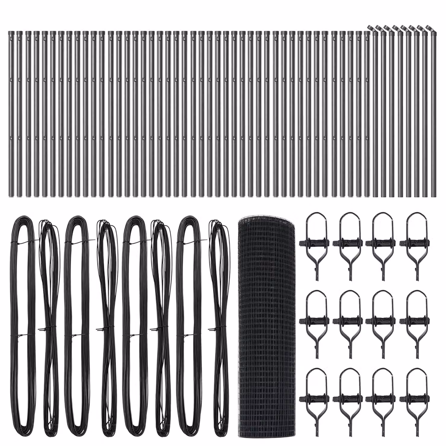 Berkfield Home Grey Steel Welded Wire Fence with 13 Posts, W: 0.5 m, L: 100 m – 3