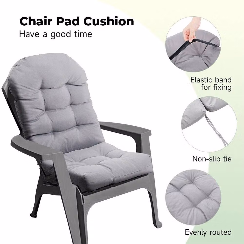KORVIXA Grey Rectangular Garden Chair Cushion Seat Pad, Water Repellent and Breathable, W/D/H: 127 x 127 x 125 cm – 4