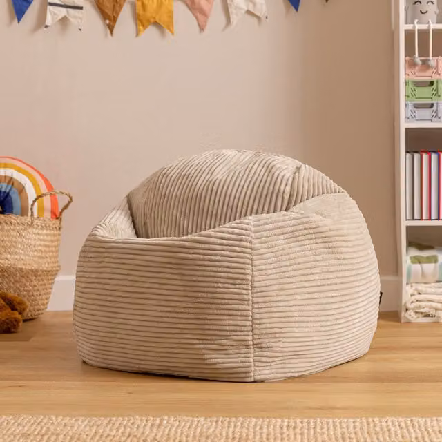 ICON Kids High Rest Corduroy Beanbag in Sand/Beige