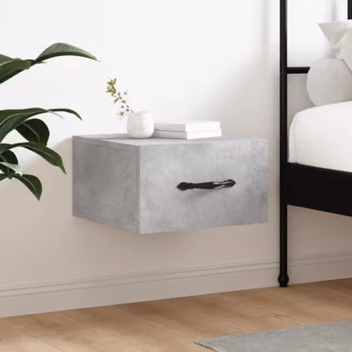 vidaXL Wall-mounted Bedside Cabinet, Grey, W/D/H: 35 x 35 x 20 cm – 2