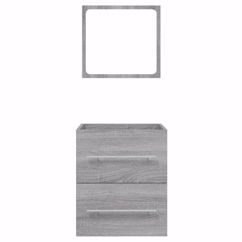Berkfield Home Grey Sonoma Bathroom Cabinet with Mirror and LED Lighting, W/D/H: 41 x 38.5 x 48 cm – 3