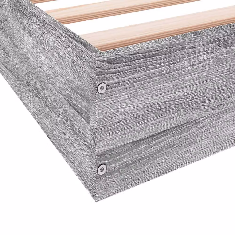 Berkfield Home Sonoma Small Single Wood Bed Frame, Grey, W: 75 cm, L: 190 cm – 3