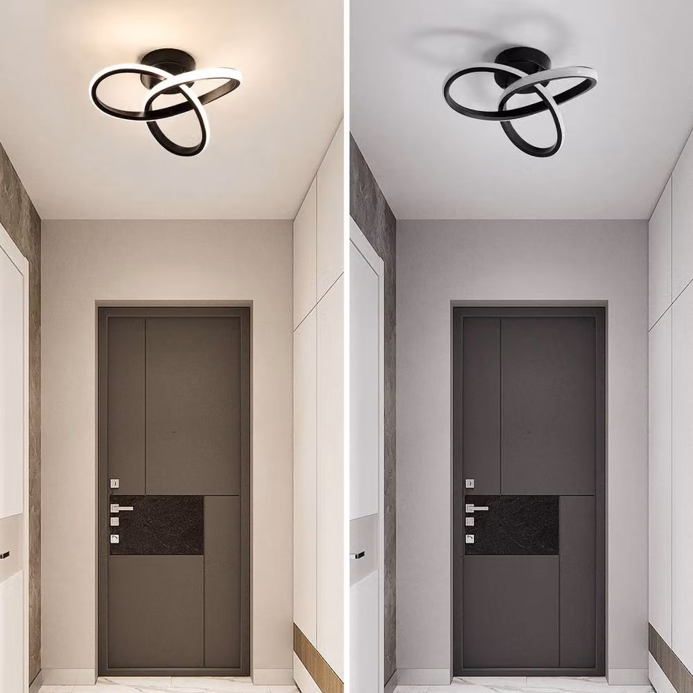 Pheashine Black Twisted Loop LED Ceiling Light, 22W, 4500K Neutral White, Diameter: 25 cm – 3