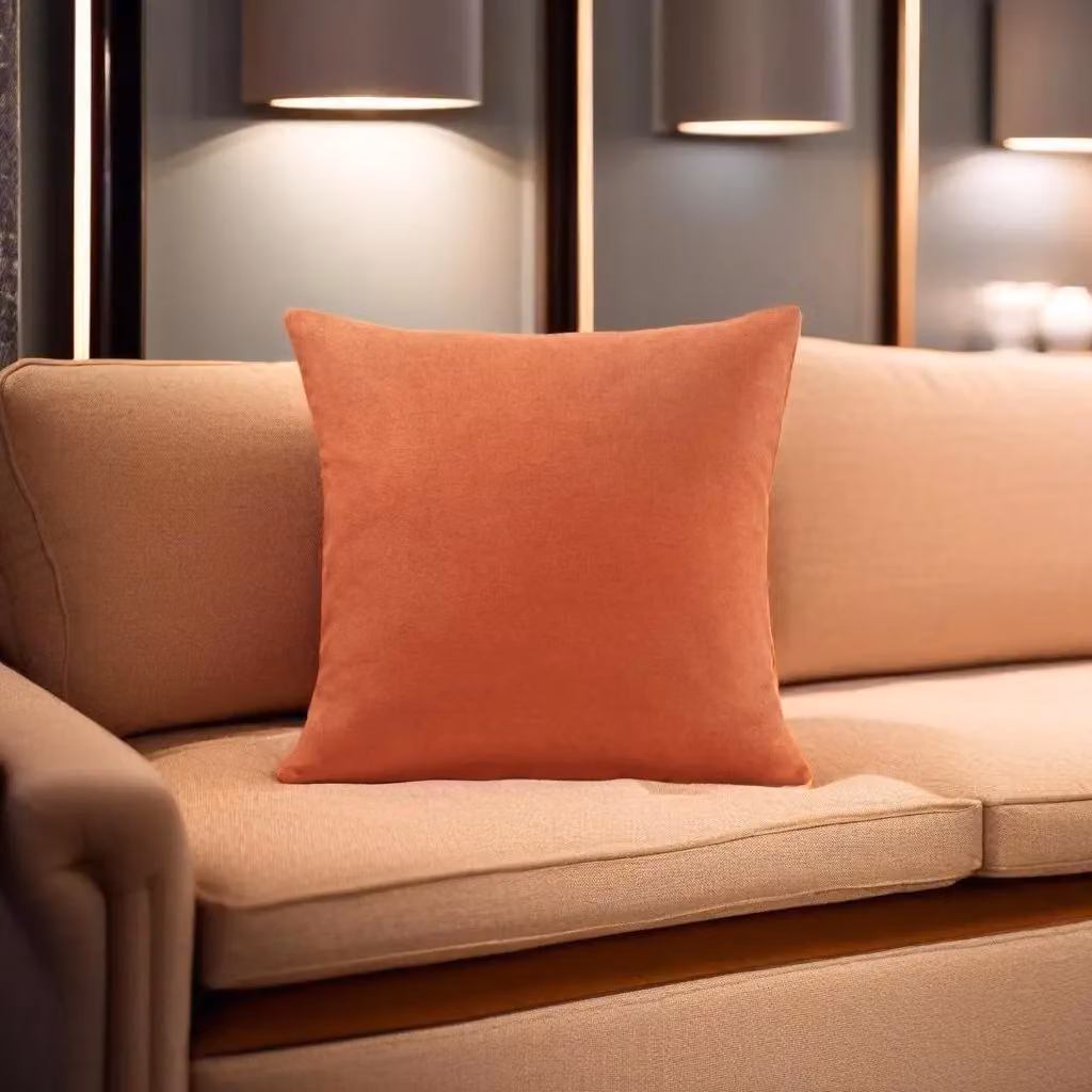 Luxor Living Orange Velvet Chenille Square Cushion, W/D/H: 55 x 55 x 55 cm – 2
