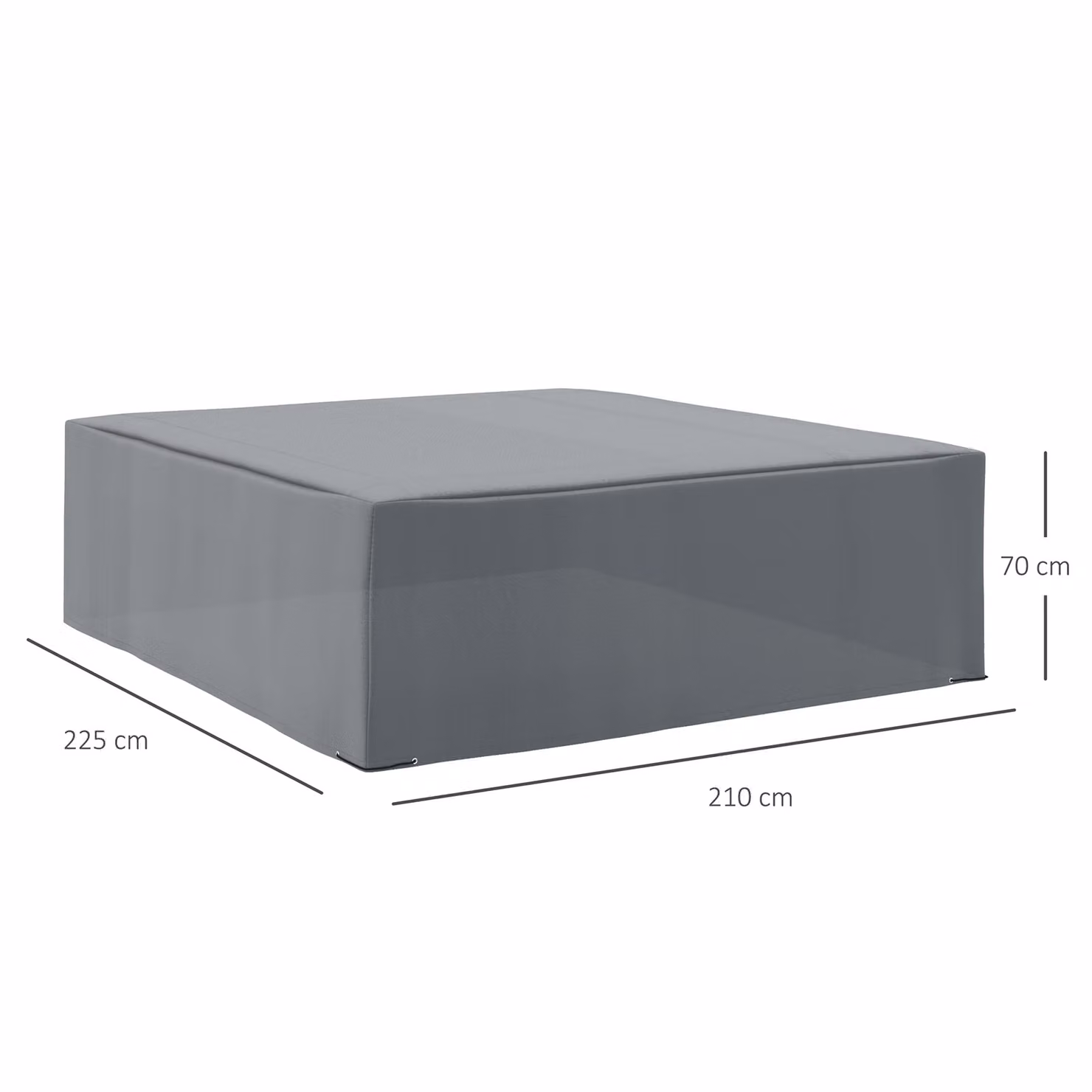 Outsunny Oxford Patio Corner Set Cover in Grey, Waterproof and Anti-UV, W/D/H: 225 x 210 x 70 cm – 3