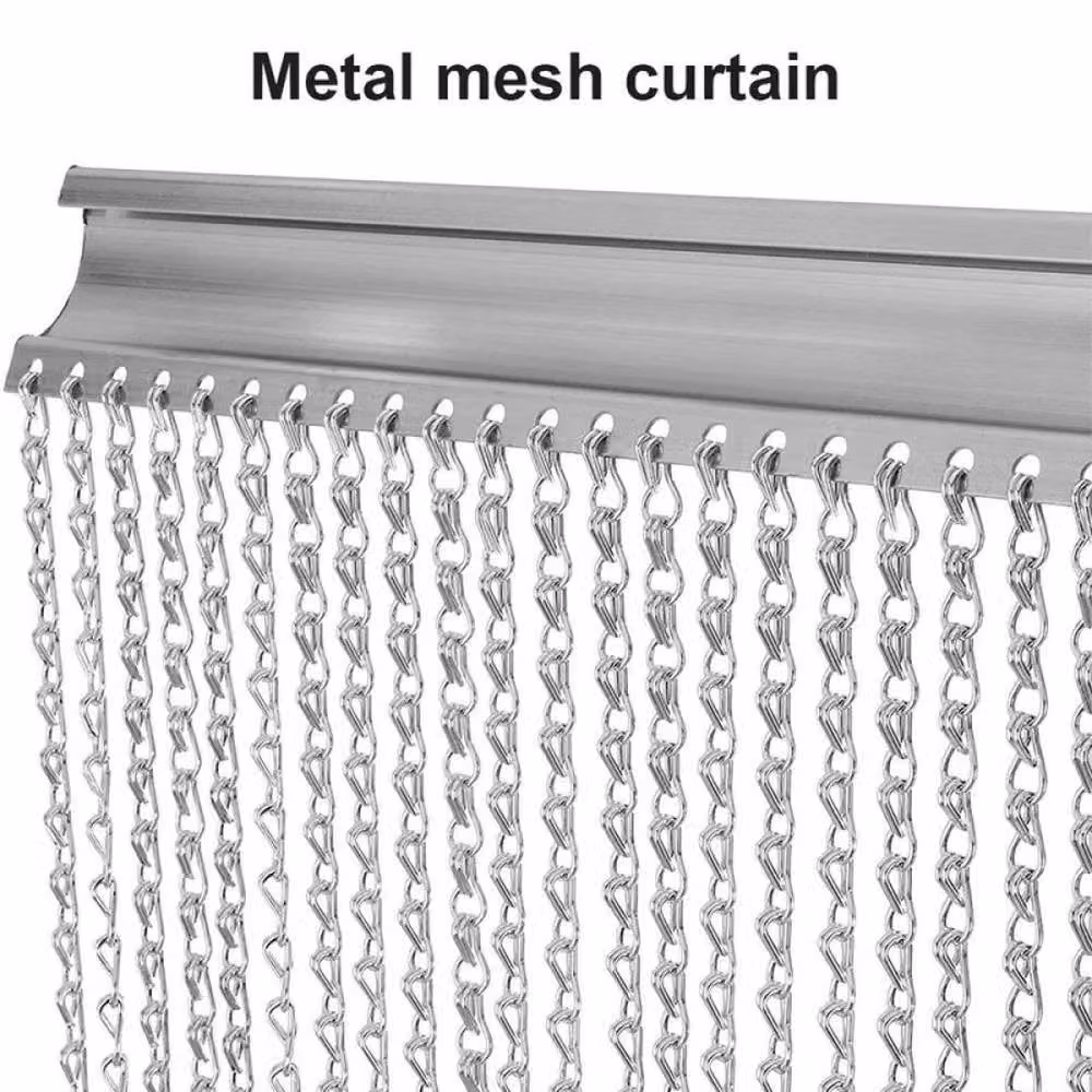 SPETLEK Aluminium Chain Door Curtain, Silver, W: 90 cm, H: 214 cm – 2