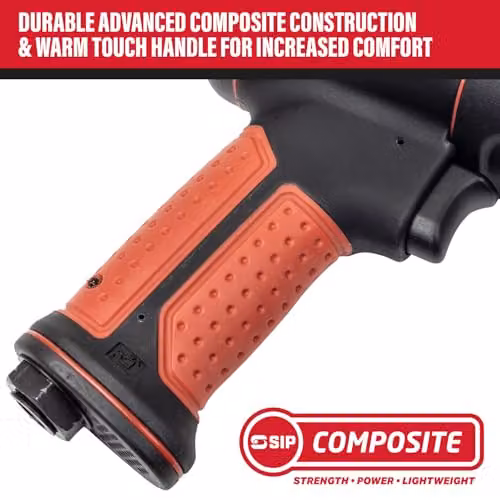 SIP Air Impact Wrench 1/2" Composite Square Drive Twin Hammer Air Tool, 610Nm, Black – 2