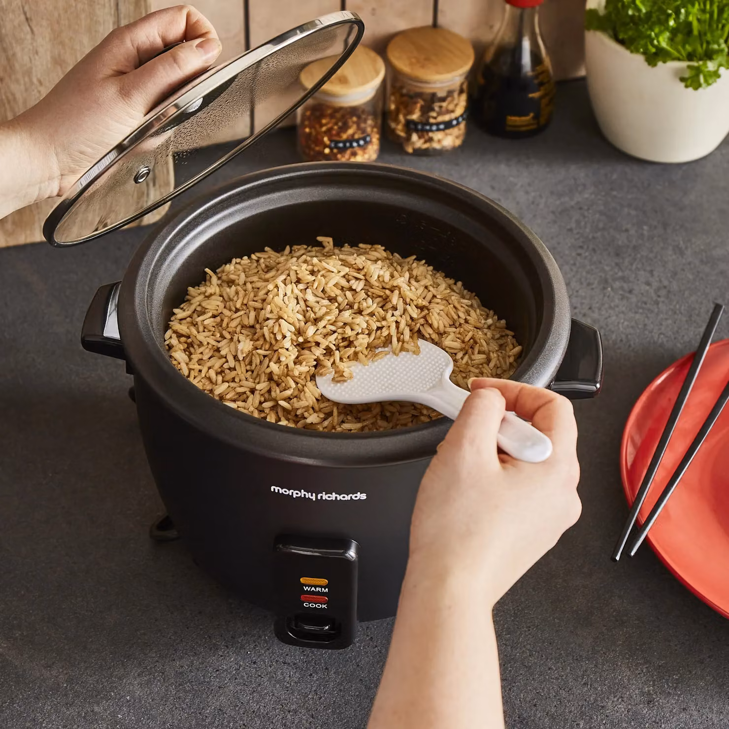 Morphy Richards Rice Cooker and Steamer in Black, 1.5 l – 8