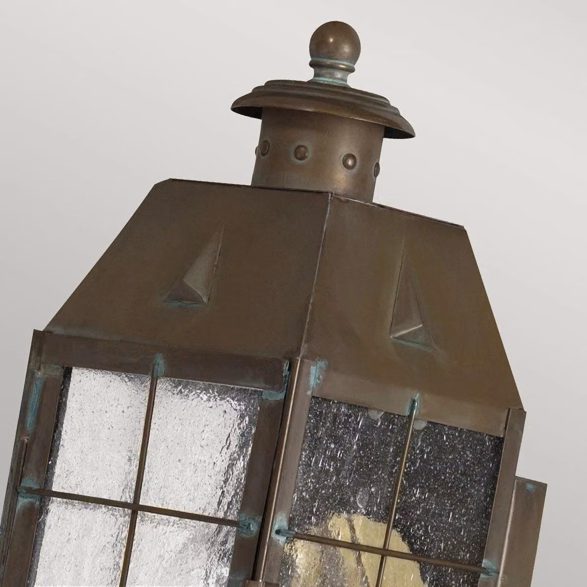 Hinkley Nantucket Outdoor Wall Lantern in Aged Brass with Yellow Glass, IP44 Rated – 2