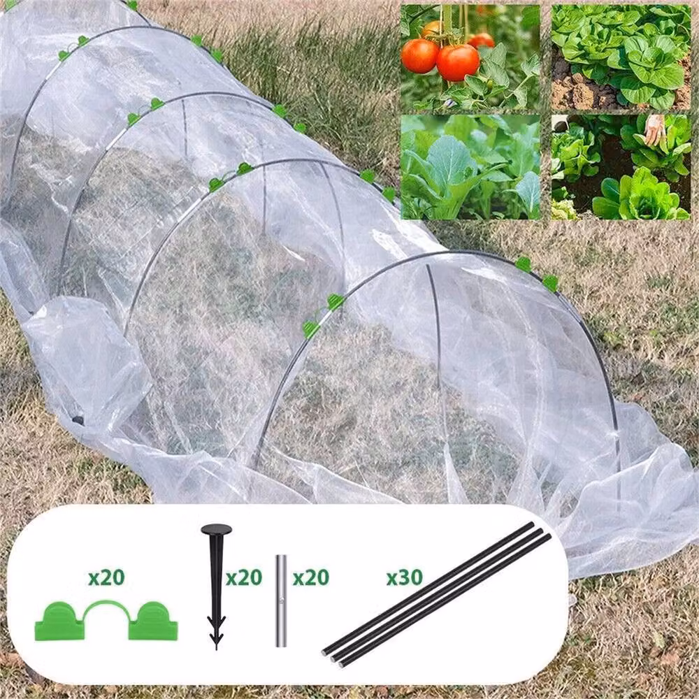 NESTLUNE 90Pcs Black Flexible Garden Cloche Hoops Greenhouse Frame for Vegetable Gardens, W/D/H: 120 x 15 cm – 6