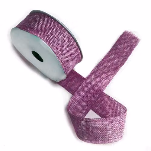 KDMD Natural Texture Textile Ribbon, Purple, Width: 3.8 cm, Length: 20 m – 1