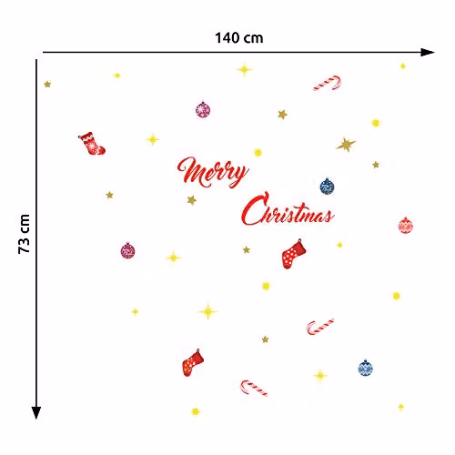 WALPLUS Merry Christmas Plus Multicolour Vinyl Wall Stickers, W/D/H: 20 x 30 x 3 cm – 2
